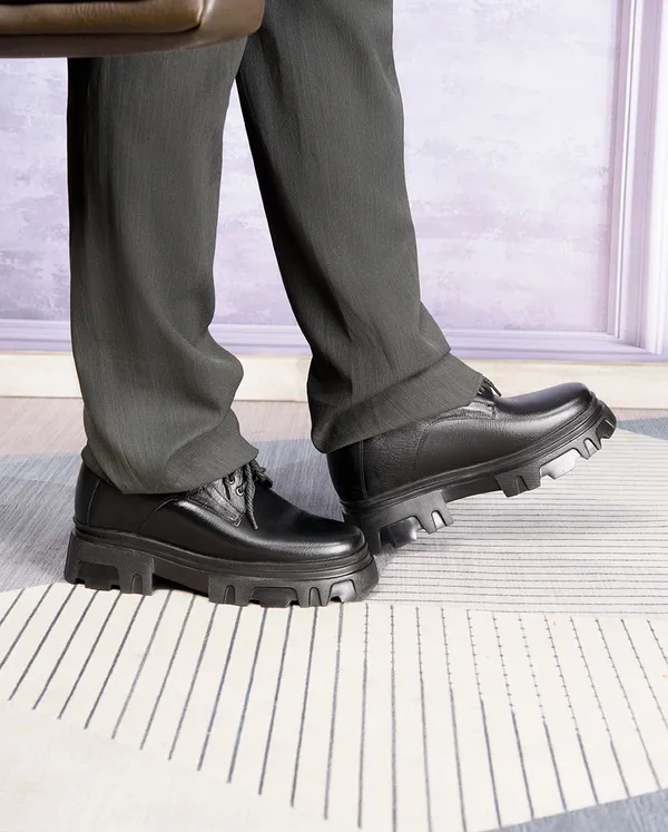 GIÀY TĂNG CHIỀU CAO NAM  SIÊU NHẸ T167 ĐEN SỌC CAO 13CM