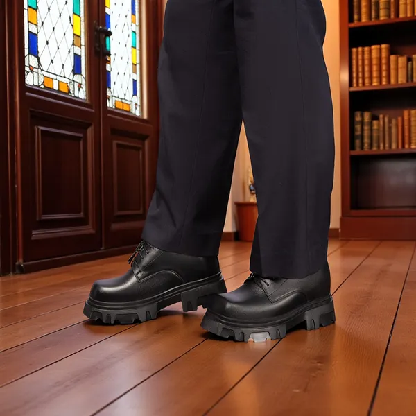 GIÀY TĂNG CHIỀU CAO NAM  SIÊU NHẸ T168 ĐEN CAO 11CM