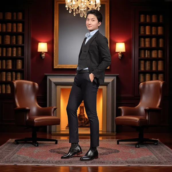 GIÀY TĂNG CHIỀU CAO NAM A215 ĐEN 6CM