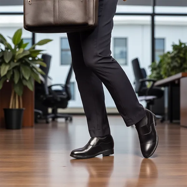 GIÀY ĐỘN NAM CAO 8CM SIÊU ÊM- CHỐNG DỐC T76 ĐEN