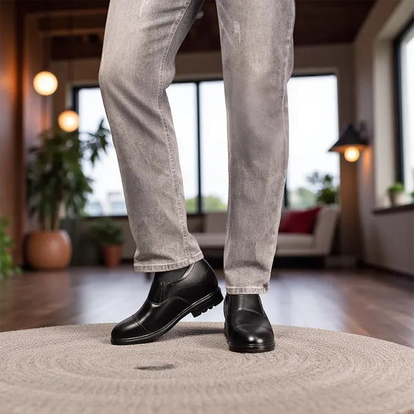 GIÀY ĐỘN NAM CAO 8CM SIÊU ÊM- CHỐNG DỐC T76 ĐEN