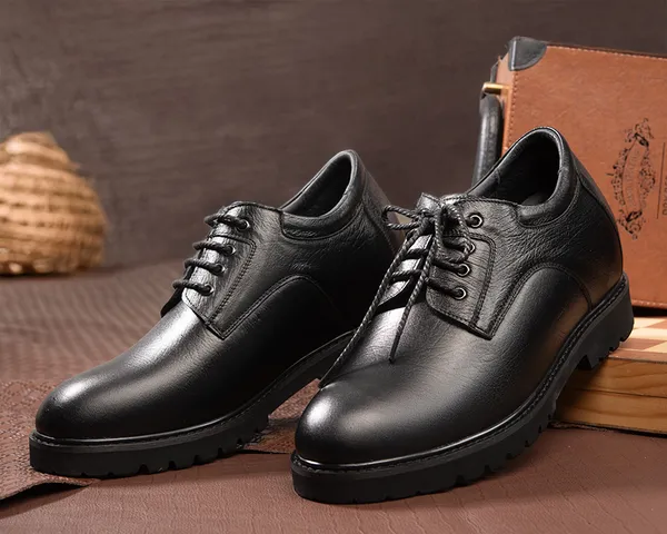 GIÀY CAO NAM T178 ĐEN SẦN CAO 9CM