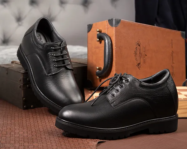 GIÀY CAO NAM T178 ĐEN SẦN CAO 9CM