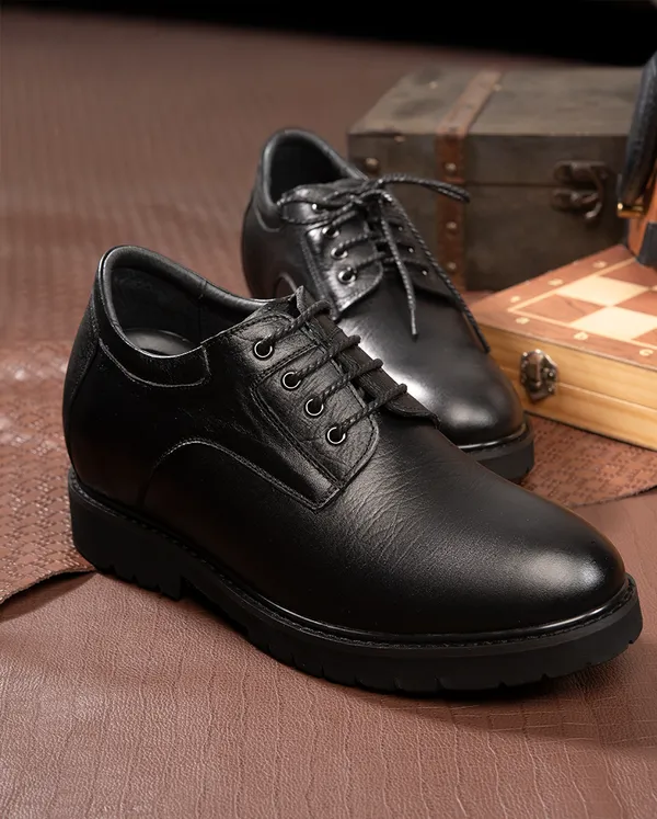 GIÀY CAO NAM T178 ĐEN SẦN CAO 9CM