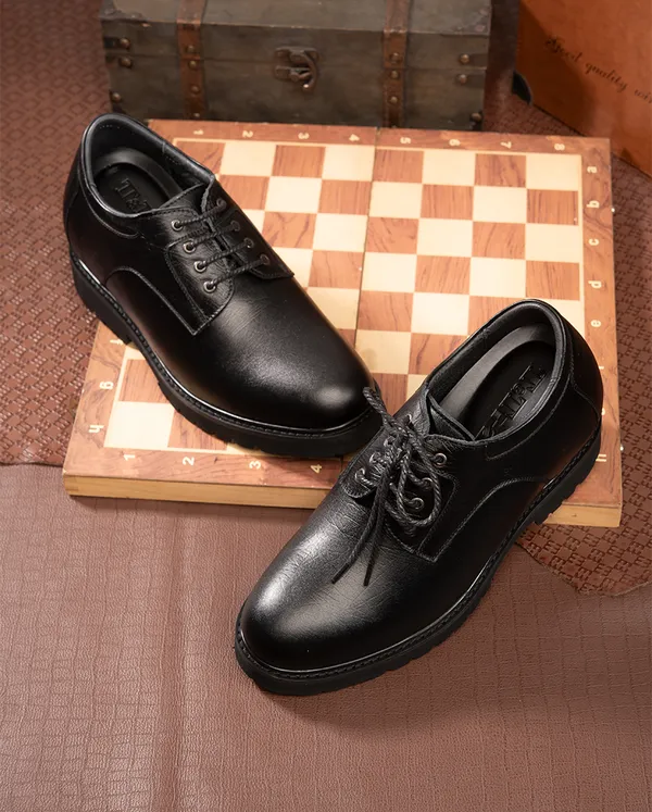 GIÀY CAO NAM T178 ĐEN SẦN CAO 11CM