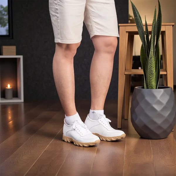 GIÀY CAO NAM T150 TRẮNG CAO 10CM