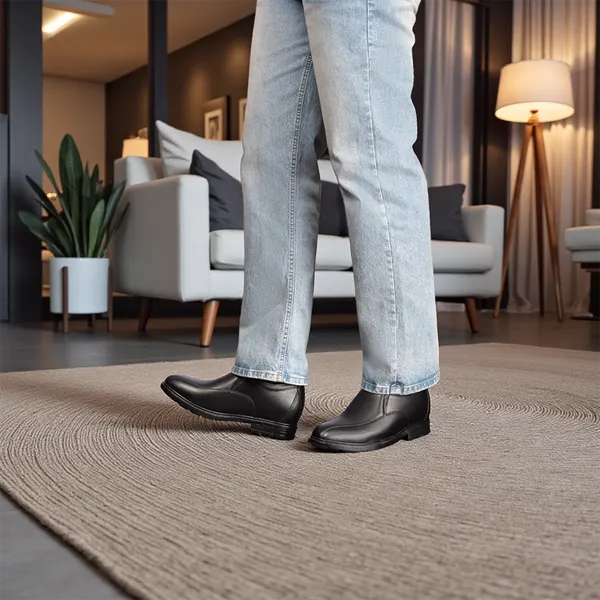 GIÀY NAM ĐẾ CAO 8CM SIÊU ÊM- CHỐNG DỐC T77 ĐEN