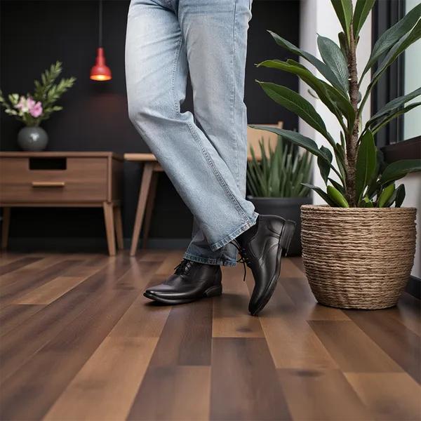 GIÀY CAO NAM T401 ĐEN CAO 6.5CM