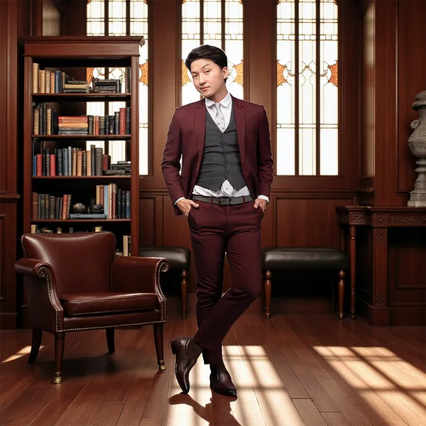 GIÀY TĂNG CHIỀU CAO NAM A215 ĐỎ ĐÔ 6CM