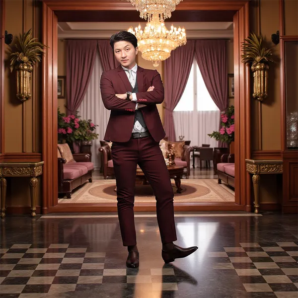 GIÀY TĂNG CHIỀU CAO NAM A215 ĐỎ ĐÔ 6CM