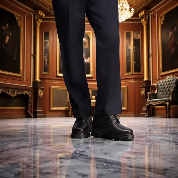 GIÀY TĂNG CHIỀU CAO NAM  SIÊU NHẸ T167 ĐEN SỌC CAO 14.5CM