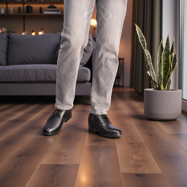 GIÀY ĐỘN NAM CAO 8CM SIÊU ÊM- CHỐNG DỐC T87 ĐEN