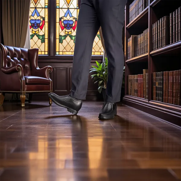 GIÀY ĐỘN NAM CAO 8CM SIÊU ÊM- CHỐNG DỐC T89 ĐEN