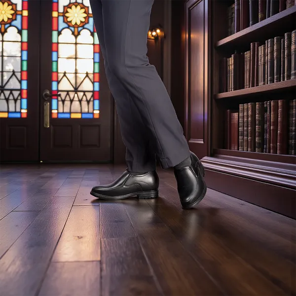 GIÀY ĐỘN NAM CAO 8CM SIÊU ÊM- CHỐNG DỐC T89 ĐEN