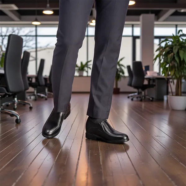 GIÀY ĐỘN NAM CAO 8CM SIÊU ÊM- CHỐNG DỐC T89 ĐEN