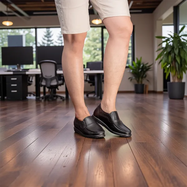 GIÀY TĂNG CHIỀU CAO NAM T163 ĐEN SẦN CAO 5CM