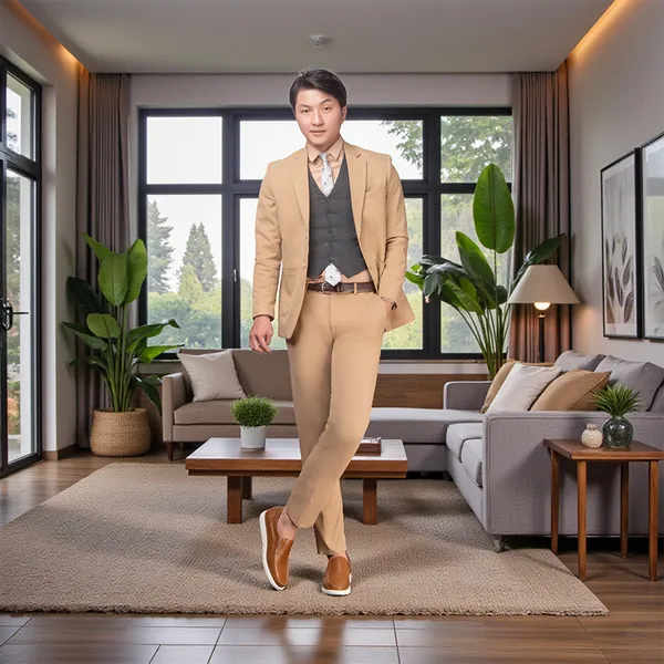 GIÀY TĂNG CHIỀU CAO NAM T163 NÂU BÒ SỌC CAO 5CM