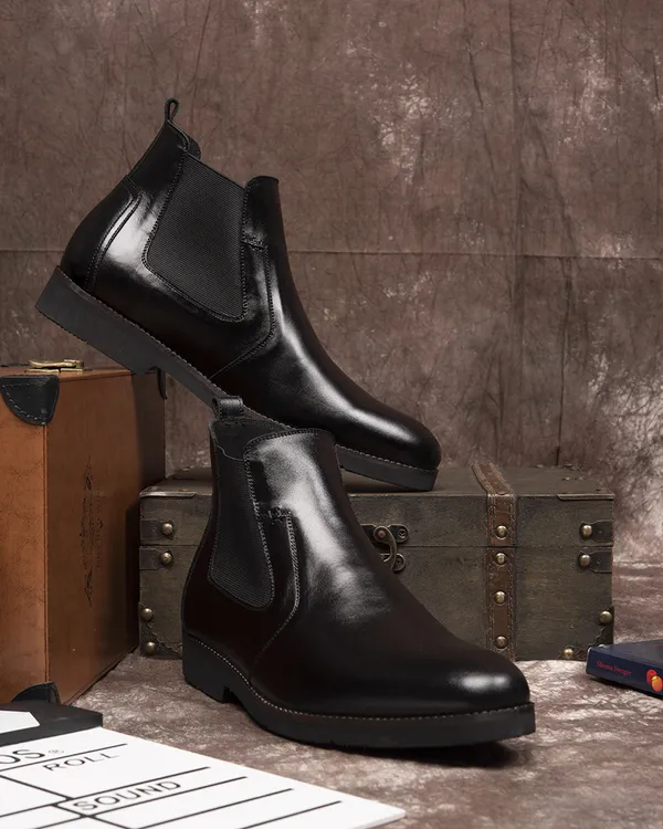 GIÀY CAO NAM SIÊU NHẸ S1077 ĐEN 7CM