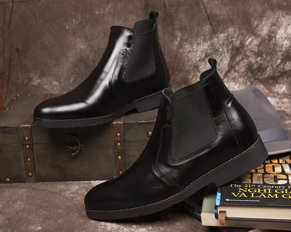 GIÀY CAO NAM SIÊU NHẸ S1077 ĐEN 7CM