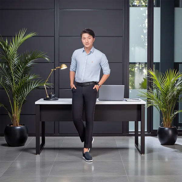 GIÀY ĐỘN NAM T163 XANH CAO 5CM