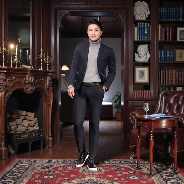 GIÀY ĐẾ CAO NAM T144 ĐEN CAO 6CM