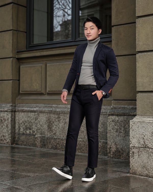 GIÀY ĐẾ CAO NAM T144 ĐEN CAO 6CM