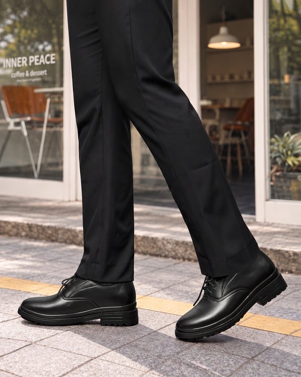 GIÀY CAO NAM SIÊU NHẸ T141 ĐEN CAO 7CM