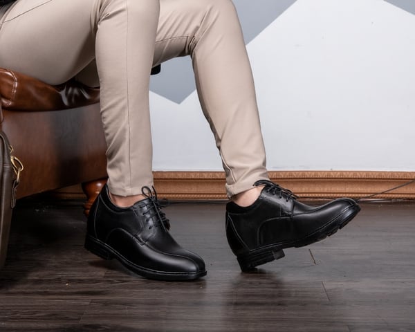 GIÀY ĐỘN NAM CAO 10CM SIÊU ÊM- CHỐNG DỐC T97 ĐEN