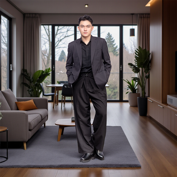 GIÀY CAO CỔ NAM SIÊU NHẸ S2077 ĐEN CAO 9CM