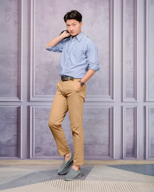 GIÀY ĐỘN NAM T163 XANH CAO 5CM