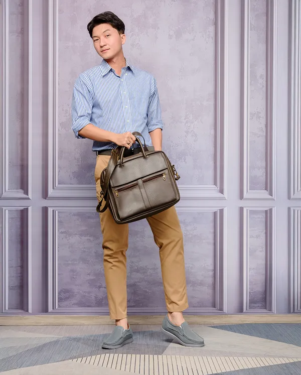 GIÀY ĐỘN NAM T163 XANH CAO 5CM