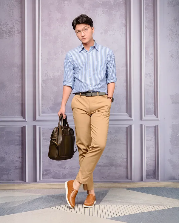 GIÀY ĐỘN NAM SIÊU NHẸ T164 NÂU BÒ SẦN CAO 5CM