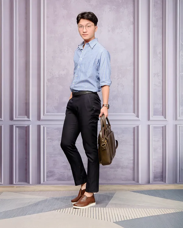 GIÀY CAO NAM T164 NÂU TỐI SẦN CAO 5CM