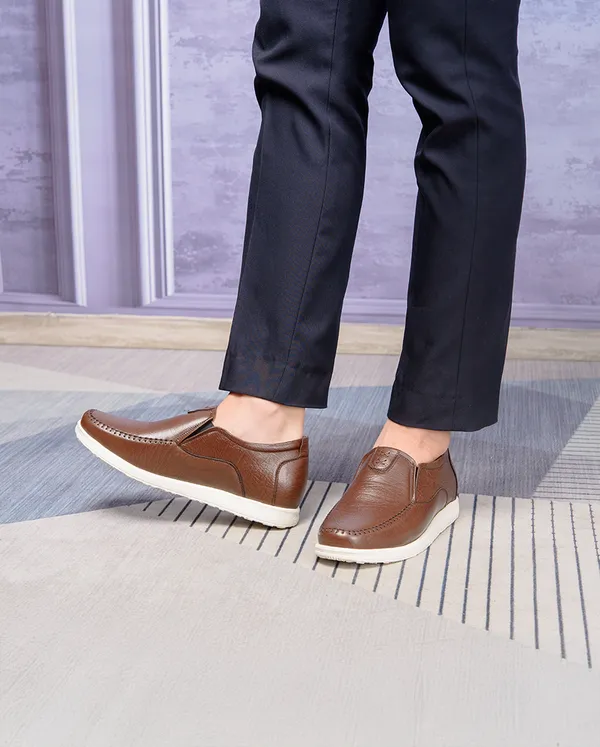 GIÀY CAO NAM T164 NÂU TỐI SẦN CAO 5CM