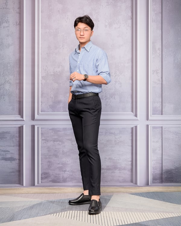 GIÀY ĐỘN NAM SIÊU NHẸ T164 ĐEN SỌC CAO 5CM