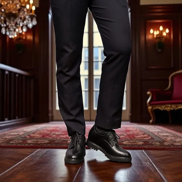 GIÀY CAO NAM T178 ĐEN SẦN CAO 11CM