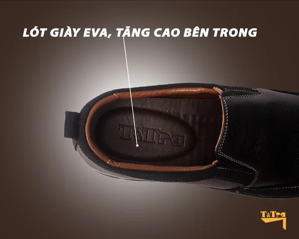 GIÀY CAO NAM T32 ĐEN 8CM