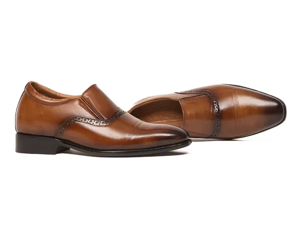 GIÀY TĂNG CHIỀU CAO NAM A211 NÂU BÒ CAO 6CM