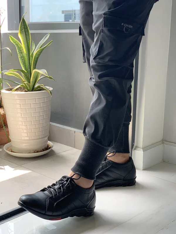 GIÀY TĂNG CHIỀU CAO NAM T09 ĐEN CAO 5 CM