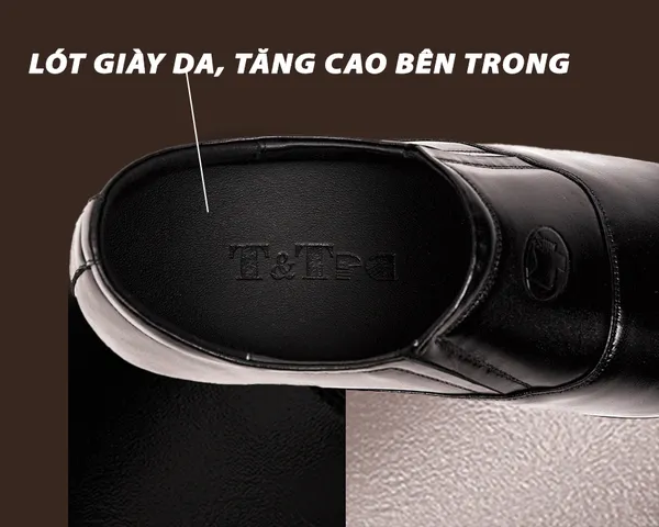 GIÀY TĂNG CHIỀU CAO NAM S1005 ĐEN TRƠN