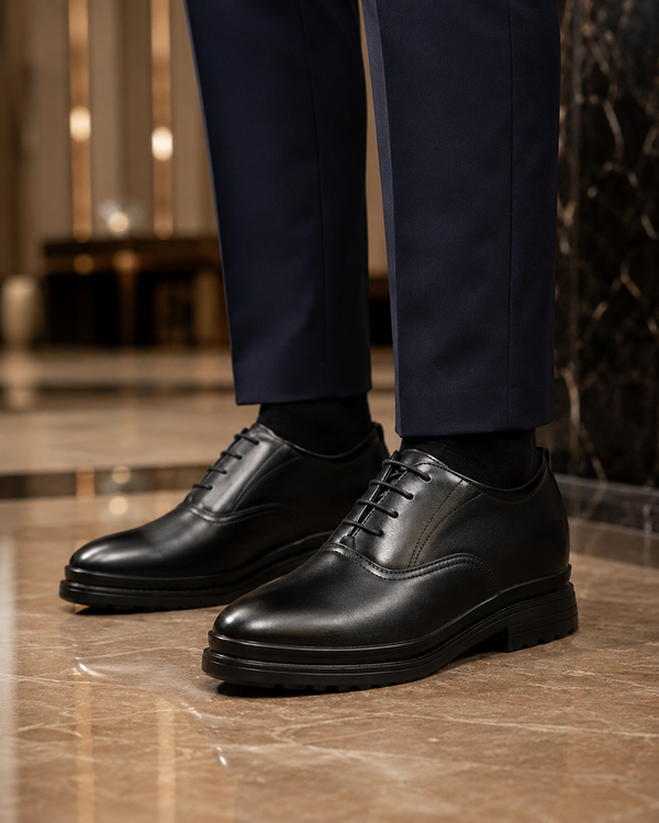 GIÀY CAO NAM SIÊU NHẸ T141 ĐEN CAO 7CM