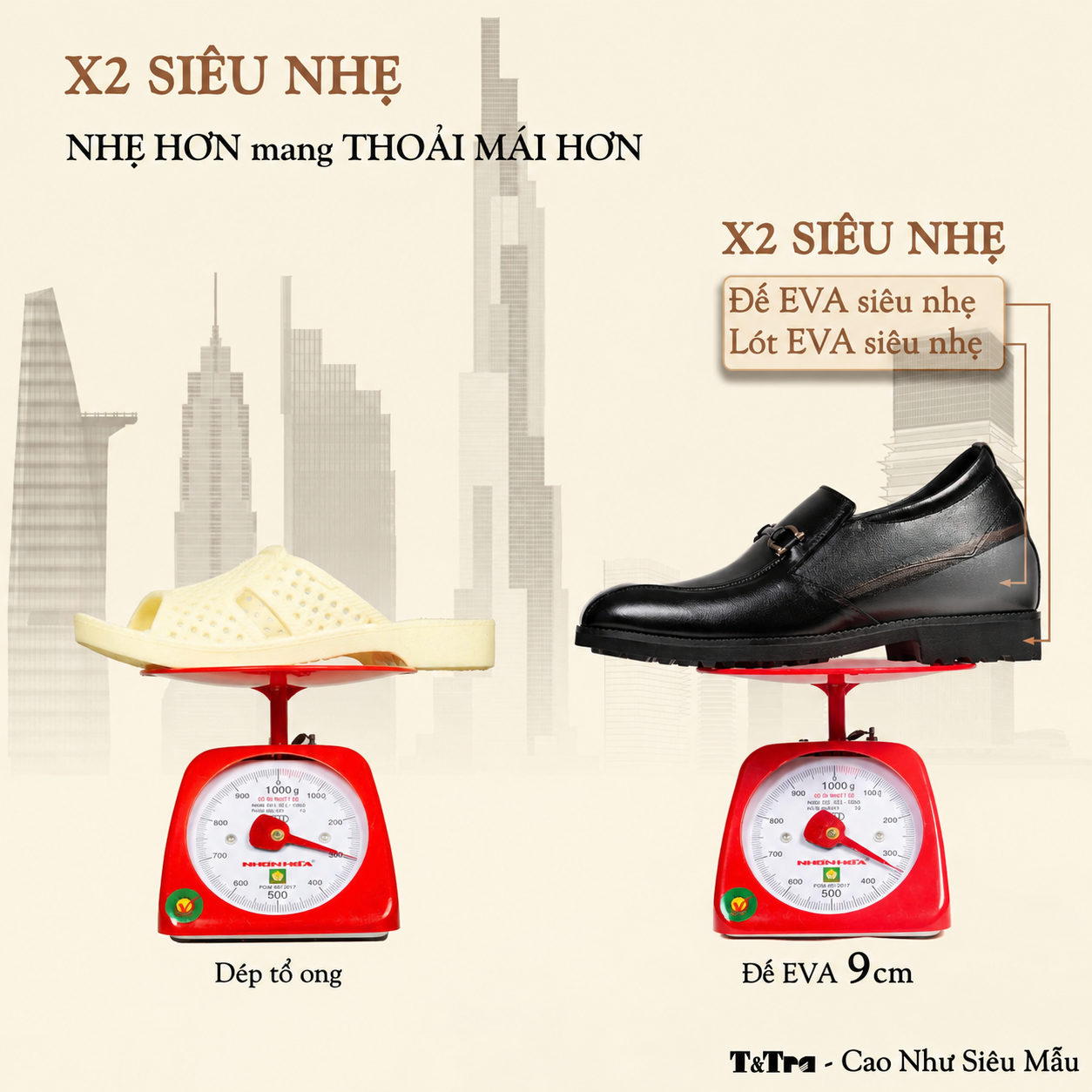 GIÀY CAO NAM SIÊU NHẸ S1097 ĐEN
