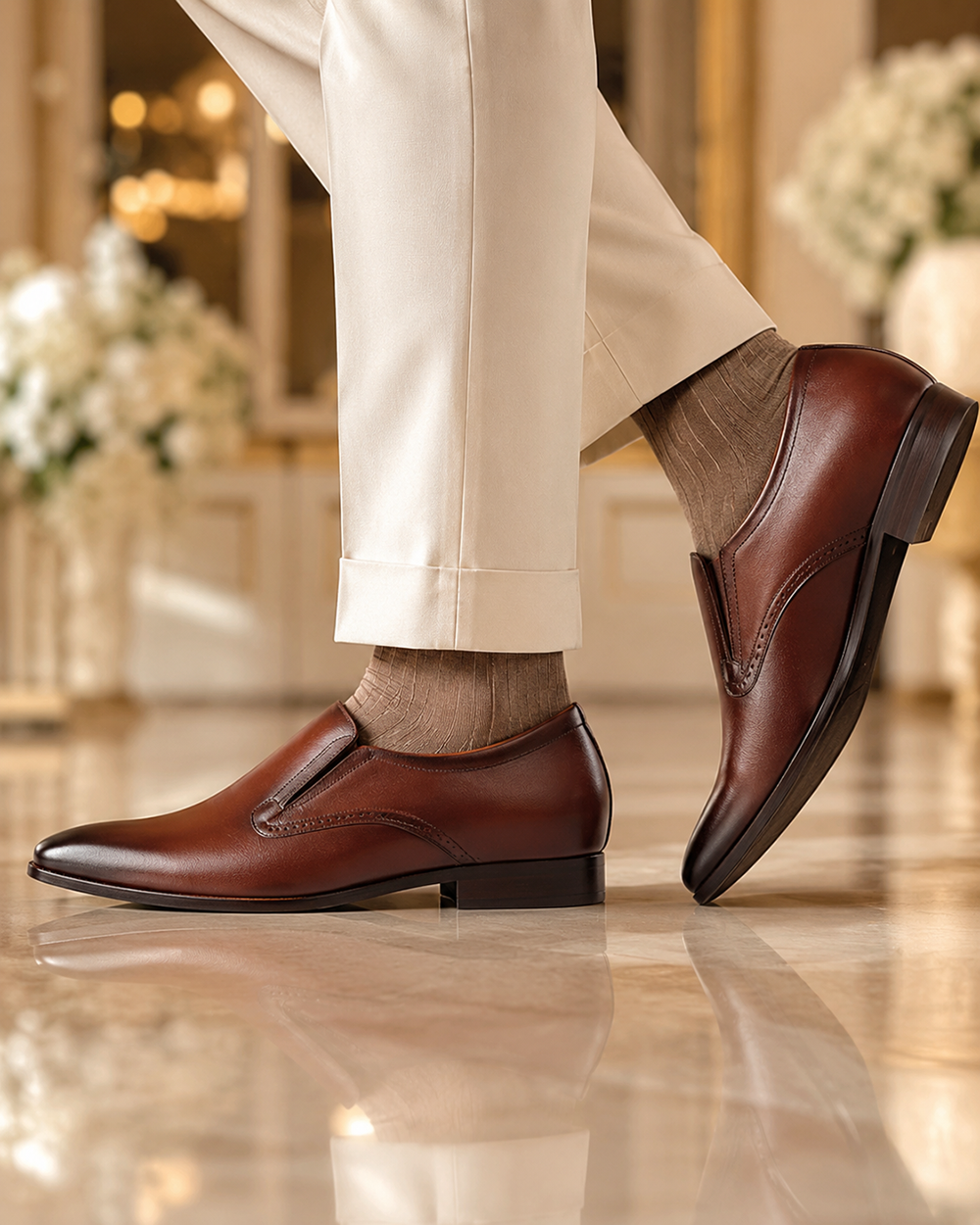 GIÀY TĂNG CHIỀU CAO NAM A215 ĐỎ ĐÔ 6CM