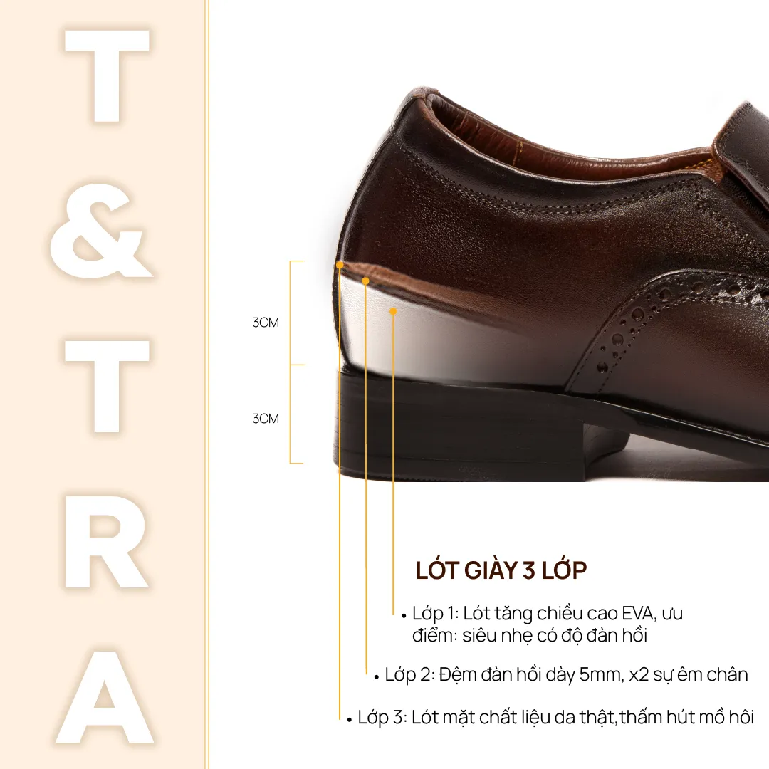 GIÀY TĂNG CHIỀU CAO NAM A211 NÂU TỐI CAO 6CM