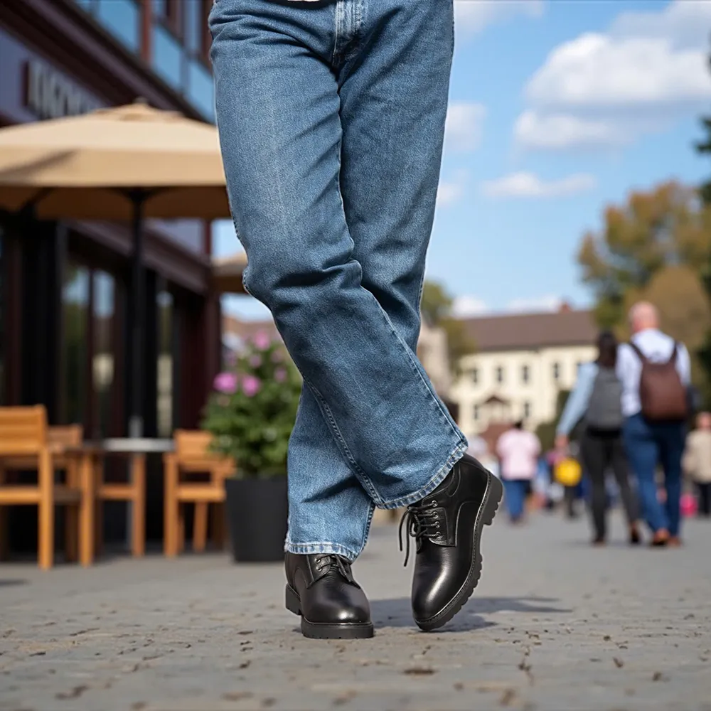 GIÀY CAO NAM T178 ĐEN SẦN CAO 11CM