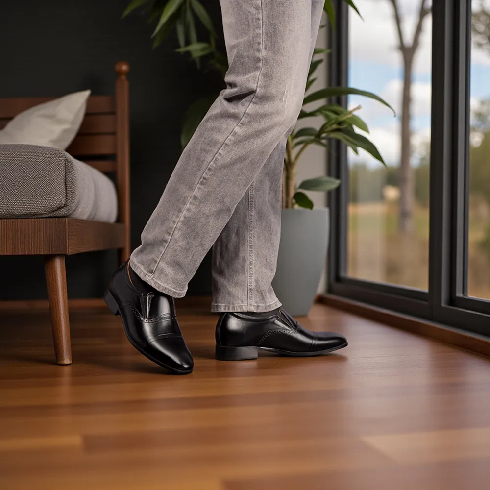 GIÀY TĂNG CHIỀU CAO NAM A211 ĐEN CAO 6CM