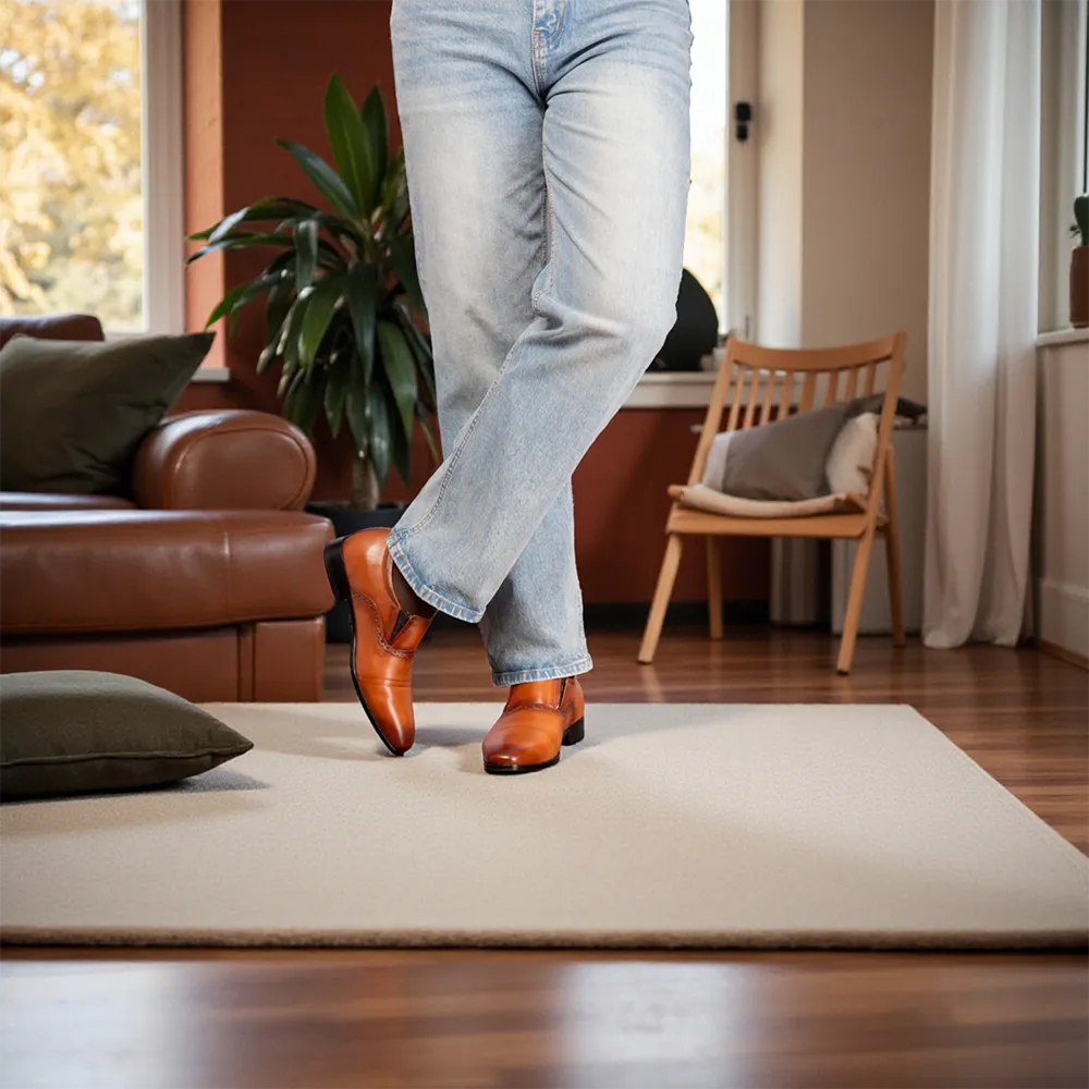 GIÀY TĂNG CHIỀU CAO NAM A211 NÂU BÒ CAO 6CM