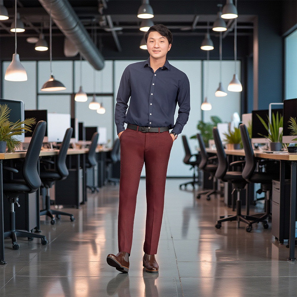 GIÀY CHELSSEA BOOTS NAM S1077 NÂU TỐI 7CM