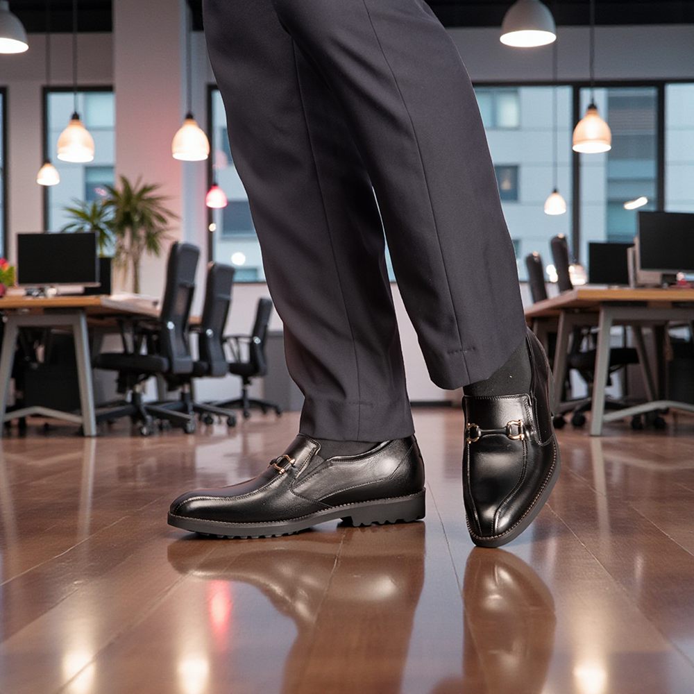 GIÀY CAO NAM SIÊU NHẸ S1097 ĐEN 7.5CM