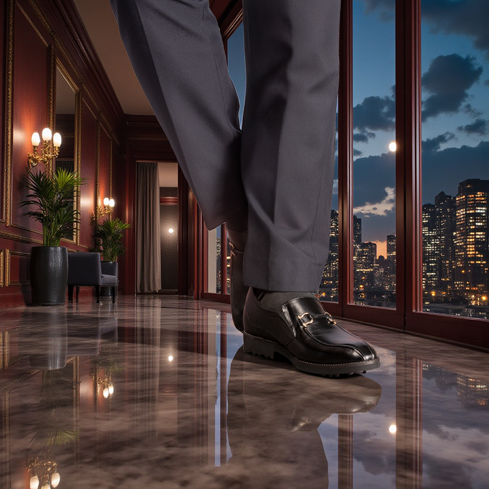 GIÀY CAO NAM SIÊU NHẸ S1097 ĐEN 7.5CM